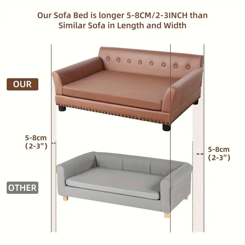 Leather Large Dog Sofa Lounge with Cushion