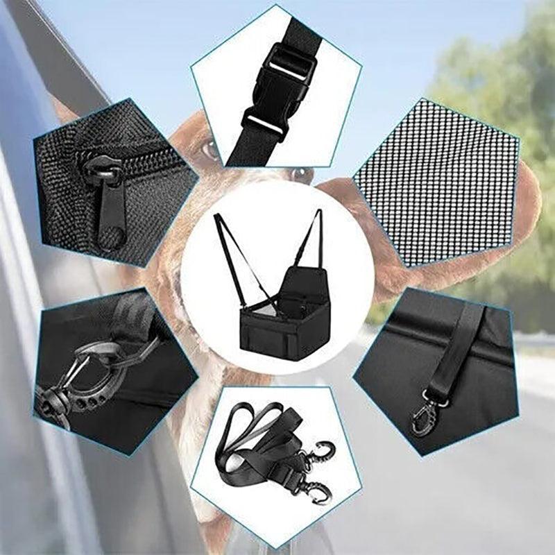 Pet Car Booster Seat Travel Carrier Basket for Cats Dogs with Secure Design